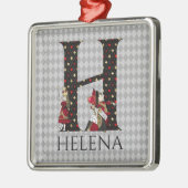 Wonderland Alice & Queen of Hearts Letter H Metalen Ornament (Links)