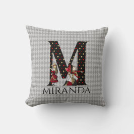 Wonderland Alice & Queen of Hearts Letter M Kussen