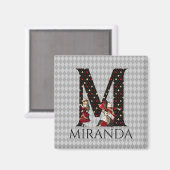 Wonderland Alice & Queen of Hearts Letter M Magneet (Voorkant / Achterkant)