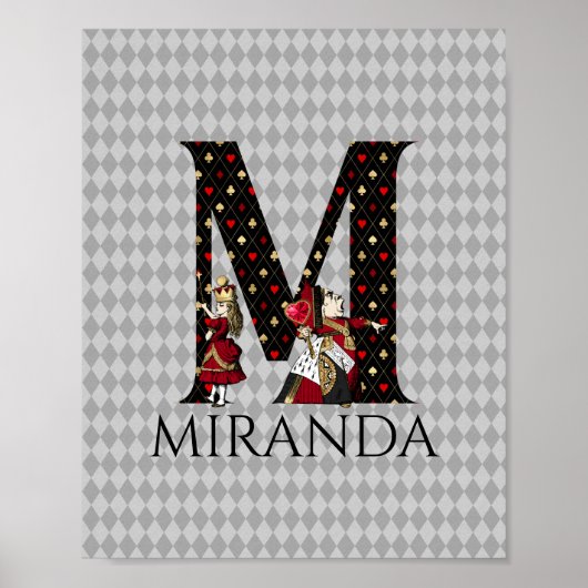 Wonderland Alice & Queen of Hearts Letter M Poster (Voorkant)