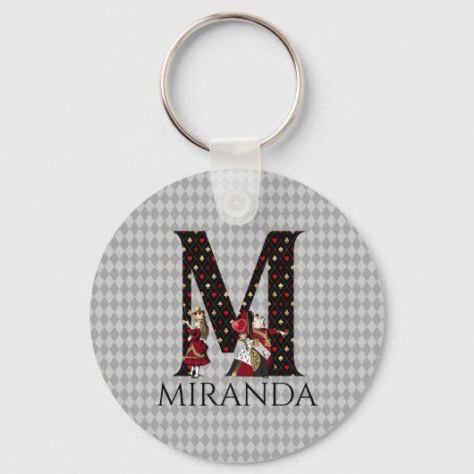 Wonderland Alice & Queen of Hearts Letter M Sleutelhanger (Voorkant)