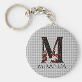 Wonderland Alice & Queen of Hearts Letter M Sleutelhanger