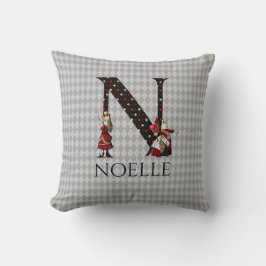 Wonderland Alice & Queen of Hearts Letter N Kussen