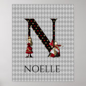 Wonderland Alice & Queen of Hearts Letter N Poster (Voorkant)