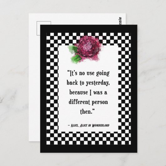 Wonderland Alice Quote Briefkaart (Voorkant / Achterkant)