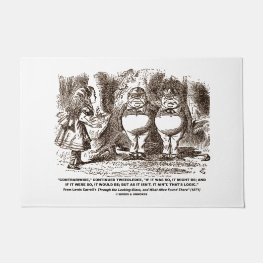 Wonderland Alice Tweedledum Tweedledee Logic Qte Deurmat (Voorkant)