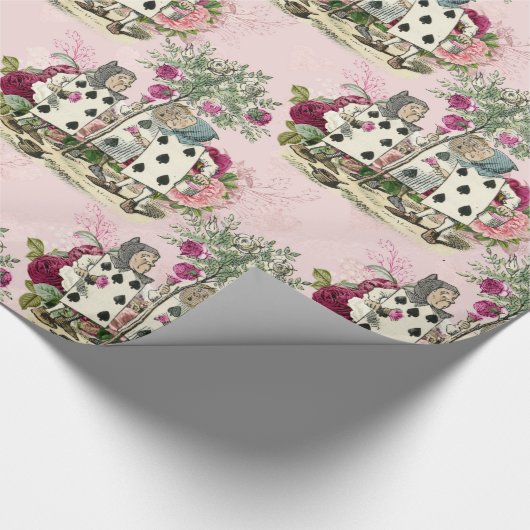 Wonderland Alice White Rabbit Blush Cadeaupapier (Hoek)