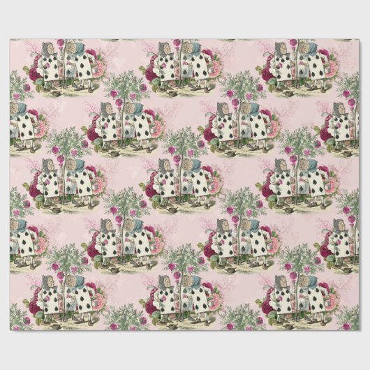 Wonderland Alice White Rabbit Blush  Cadeaupapier (Vlak)