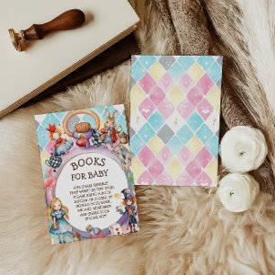 Wonderland Baby Shower Boek Verzoek Informatiekaartje