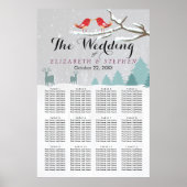 Wonderland Birds Deer Winter Wedding Seining Chart Poster (Voorkant)