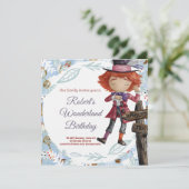 Wonderland Birthday Invitation Kaart (Staand voorkant)
