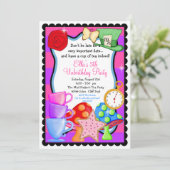 Wonderland Birthday Party Invitation Kaart (Staand voorkant)