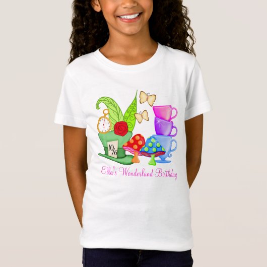 Wonderland Birthday T Shirt (Voorkant)