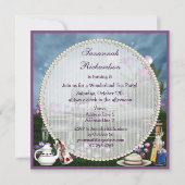 Wonderland Birthday Tea Party Kaart (Achterkant)