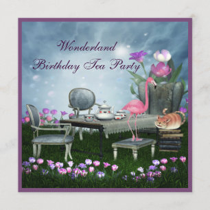 Wonderland Birthday Tea Party Kaart