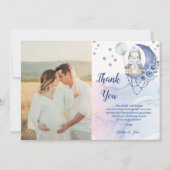 Wonderland Blue Penguin Baby shower boy Bedankkaart (Voorkant)