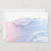 Wonderland Blue Penguin Baby shower boy Bedankkaart (Achterkant)