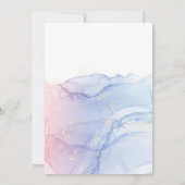 Wonderland Blue Penguin Baby shower boy Kaart (Achterkant)