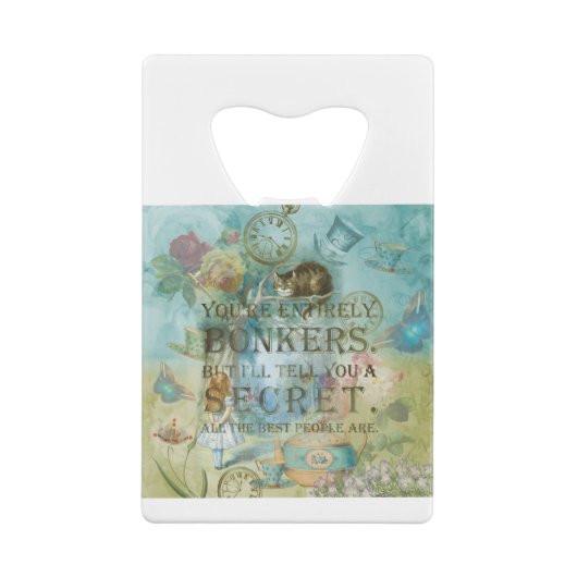 Wonderland - bonkers citaat - Alice in Wonderland Creditkaart Flessenopener (Achterkant)