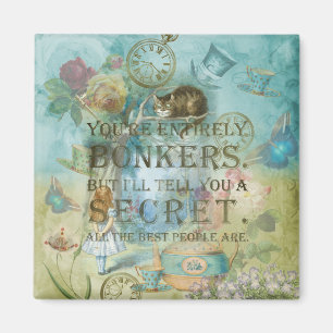 Wonderland - bonkers citaat - Alice in Wonderland Magneet