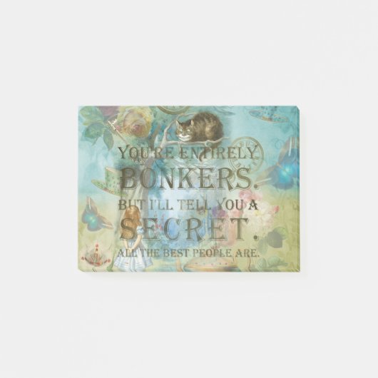 Wonderland - bonkers citaat - Alice in Wonderland Post-it® Notes (Voorkant)