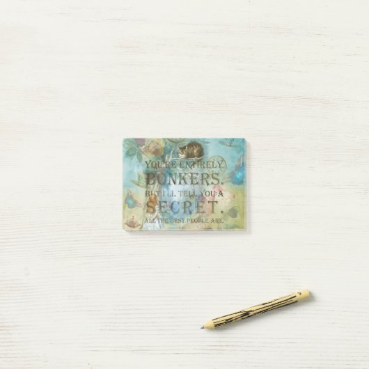 Wonderland - bonkers citaat - Alice in Wonderland Post-it® Notes (Op bureau)