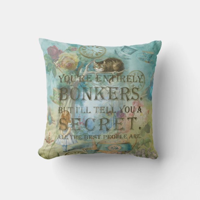Wonderland - Bonkers Quote - Alice in Wonderland Kussen (Voorkant)