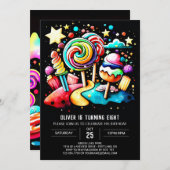 Wonderland Candyland aangepaste verjaardag Kaart (Voorkant / Achterkant)