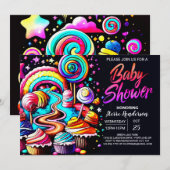 Wonderland Candyland Custom Baby shower Kaart (Voorkant / Achterkant)