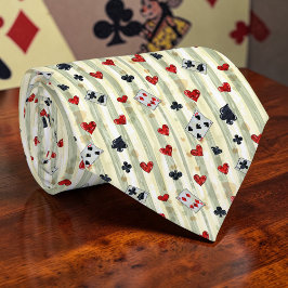 Wonderland Cards Pattern Necktie Tie Stropdas
