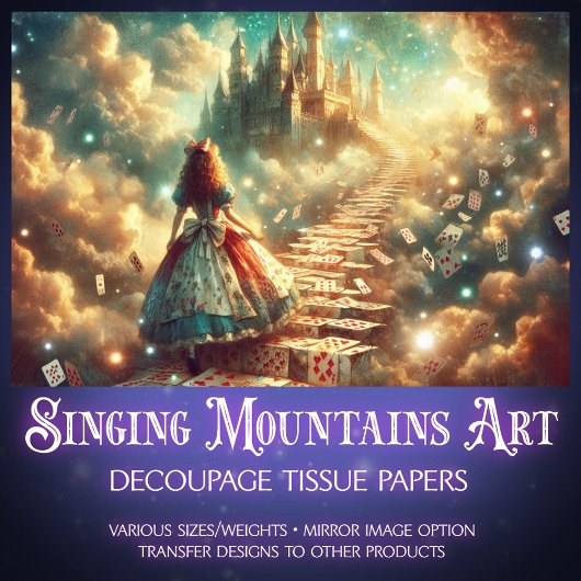 Wonderland Castle In The Clouds Decoupage Tissuepapier