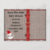 Wonderland Christmas Save the Date Baby shower Aankondigingskaart (Achterkant)