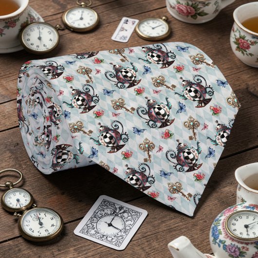 Wonderland Classic Teapot Pattern Necktie Tie Stropdas