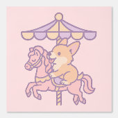 Wonderland Corgi Carrousel Behang (Voorkant)