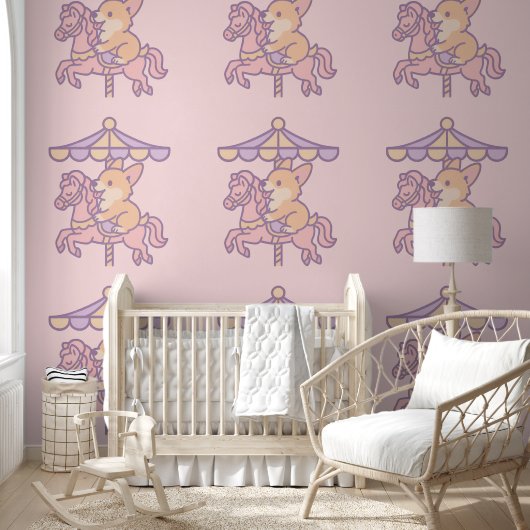 Wonderland Corgi Carrousel Behang (Kinderen)