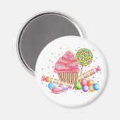 Wonderland Cupcake Snoep Lollipop Sweet Tarts Magneet (Voorkant / Achterkant)