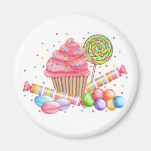 Wonderland Cupcake Snoep Lollipop Sweet Tarts Magneet