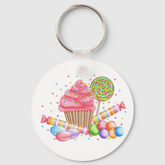 Wonderland Cupcake Snoep Lollipop Sweet Tarts Sleutelhanger (Voorkant)