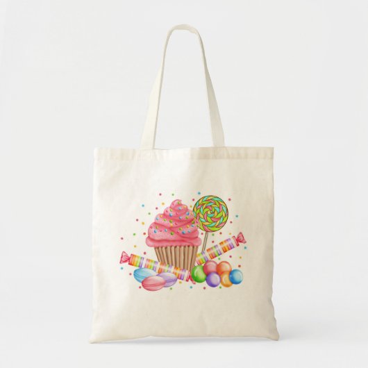 Wonderland Cupcake Snoep Lollipop Sweet Tarts Tote Bag (Voorkant)