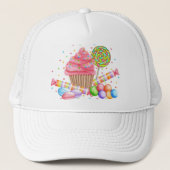 Wonderland Cupcake Snoep Lollipop Sweet Tarts Trucker Pet (Voorkant)