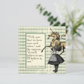 Wonderland dat ik geloof in je Unicorn Flat Kaart (Staand voorkant)