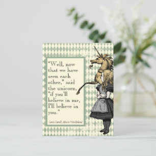 Wonderland dat ik geloof in jou Unicorn Briefkaart