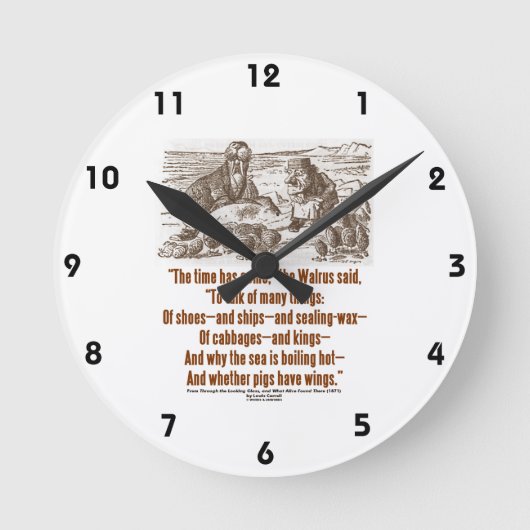 Wonderland de tijd is gekomen om het walrus citaat ronde klok (Voorkant)