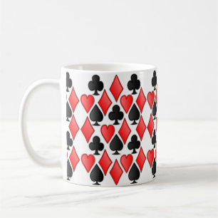 Wonderland Diamant Schoppen Hart en Klaver Print Koffiemok