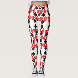 Wonderland Diamond Spade Heart en Club Print Leggings