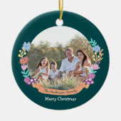 Wonderland Dreamer bloemenkrans_groen Keramisch Ornament (Voorkant)