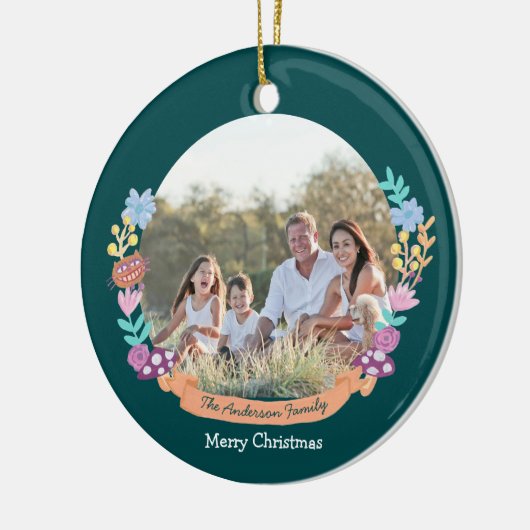 Wonderland Dreamer bloemenkrans_groen Keramisch Ornament (Links)