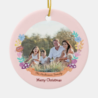 Wonderland Dreamer roze bloemenkrans foto Keramisch Ornament