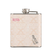 Wonderland Drink Ik roze Brocade Heupfles (Achterkant)