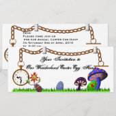 Wonderland Easter Egg Hunt Invite Kaart (Voorkant / Achterkant)